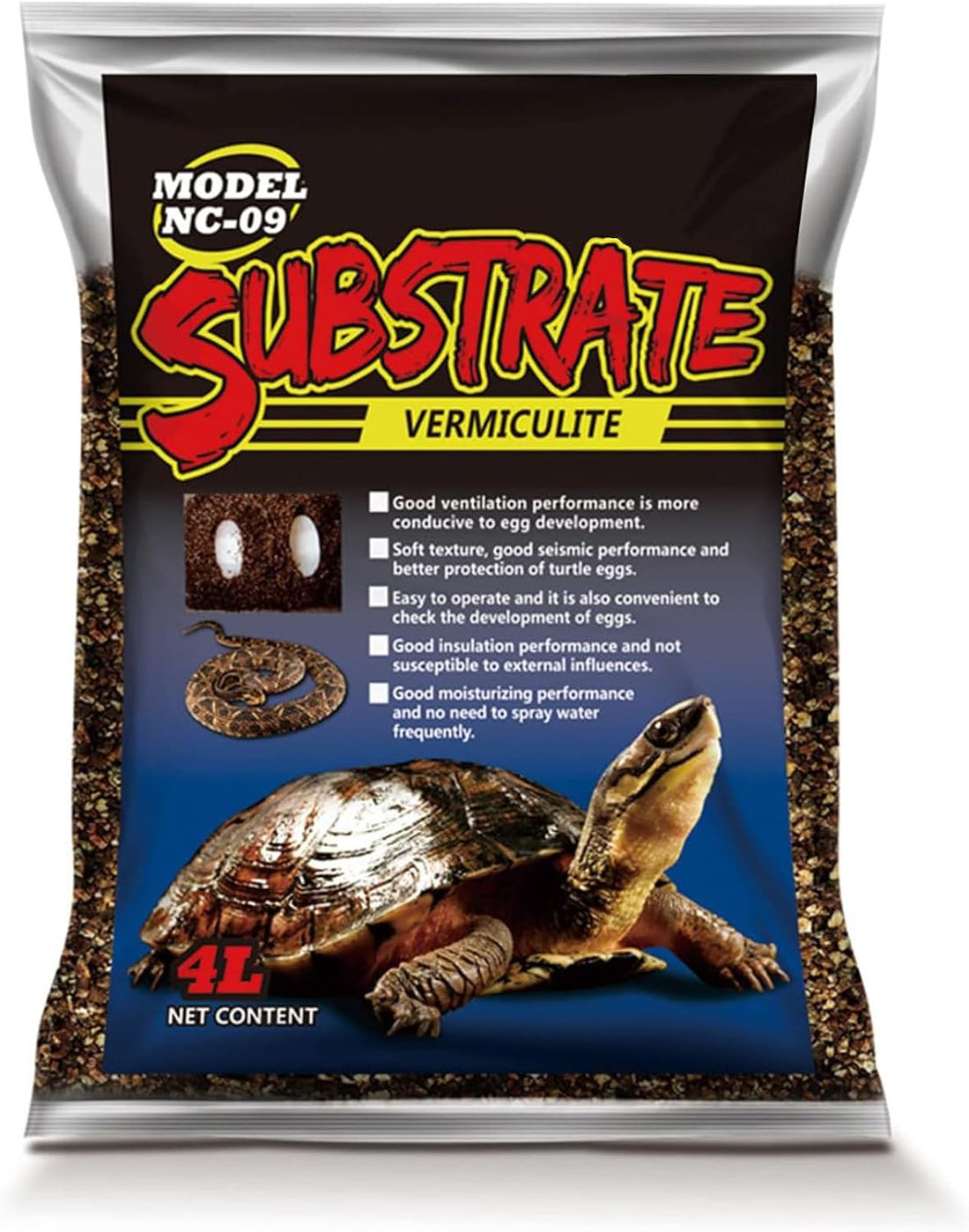 2.1QT Vermiculite for Reptile Tortoise Terrarium Substrate Snake
