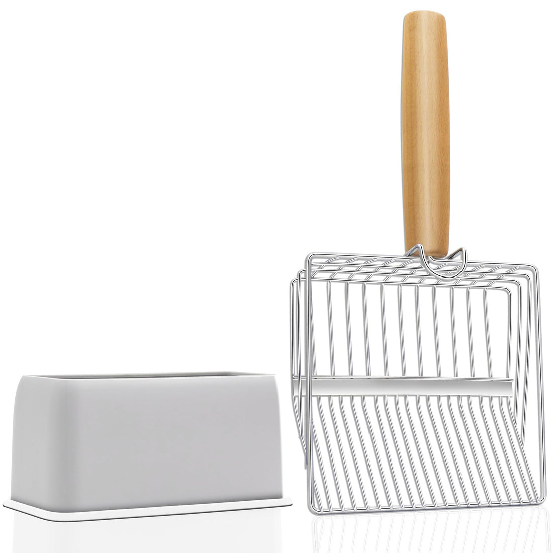 UFECODO Fast Sifting Cat Litter Scoop with Holder Stand