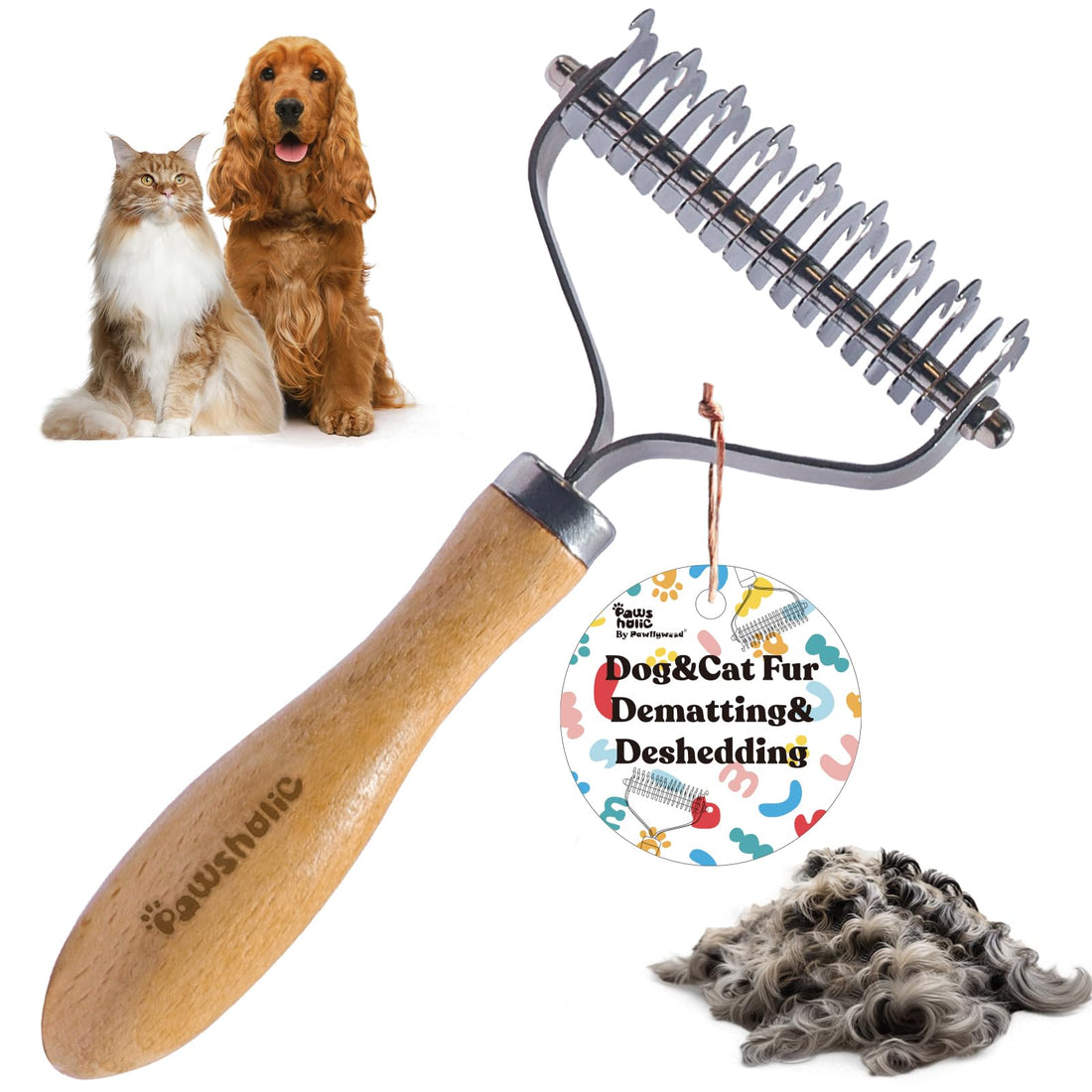 PAWSHOLIC Undercoat Rake for Dogs