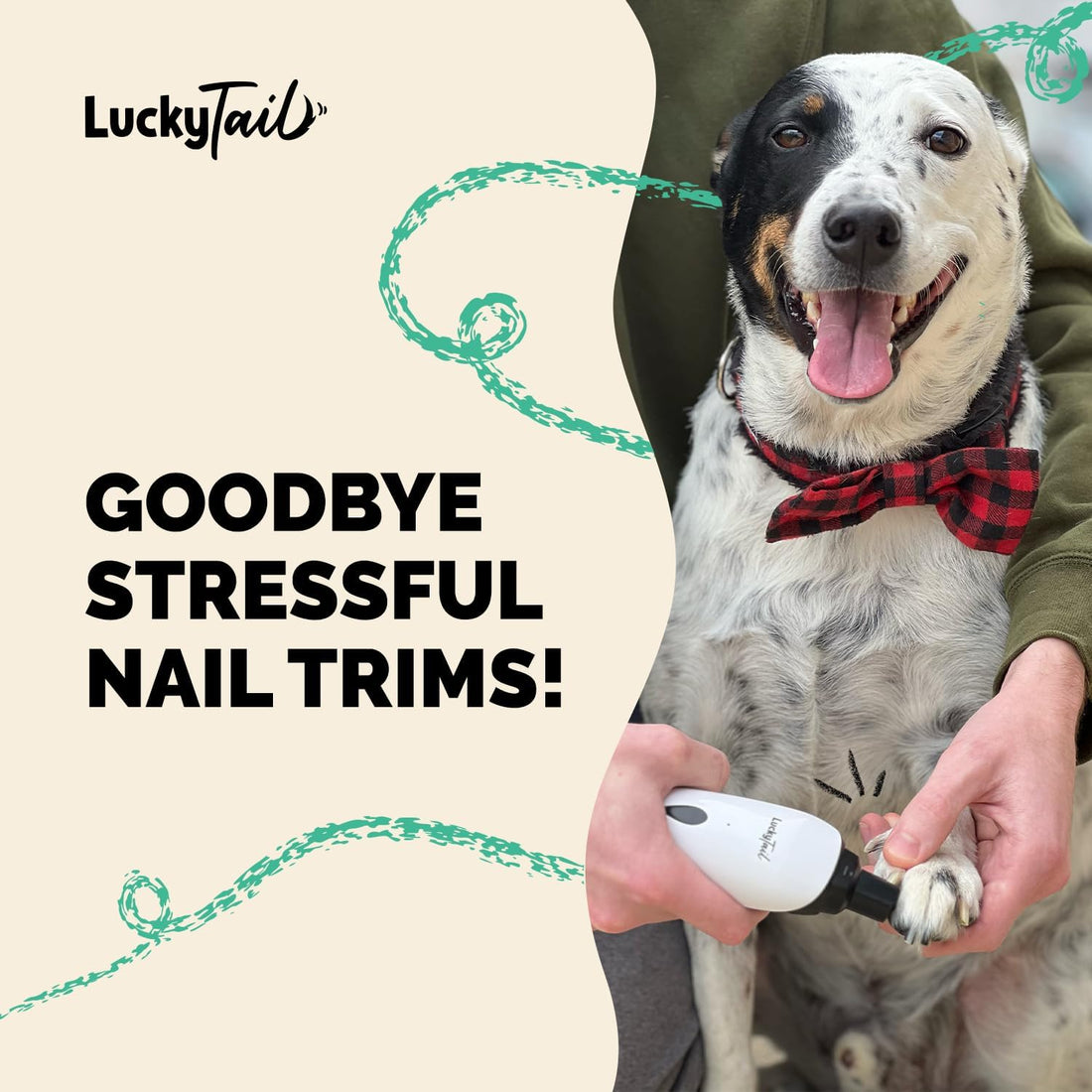 LuckyTail Dog Nail Grinder, Whisper-Quiet