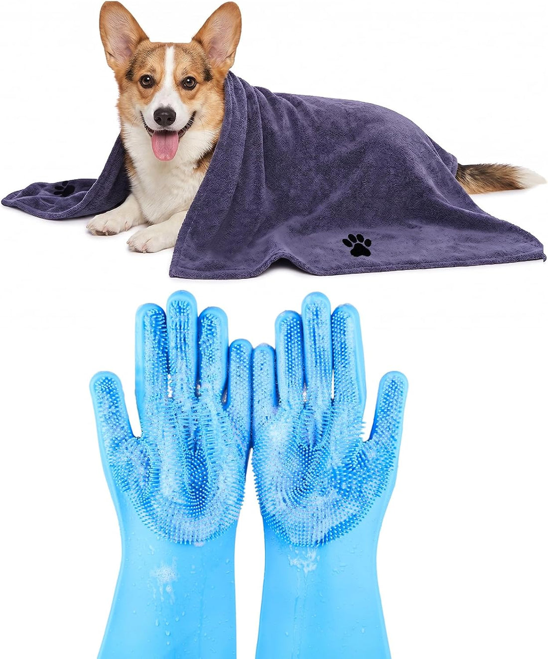 3PCS Dog Bath Supplies,Dog Bath Brush | Dog Washing Gloves
