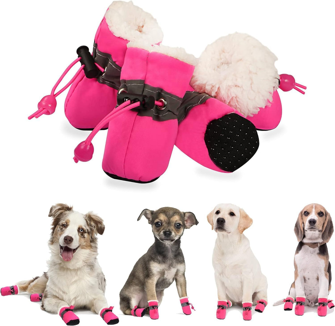 YAODHAOD Dog Shoes for Winter, Dog Snow Boots & Paw Protectors Black 3