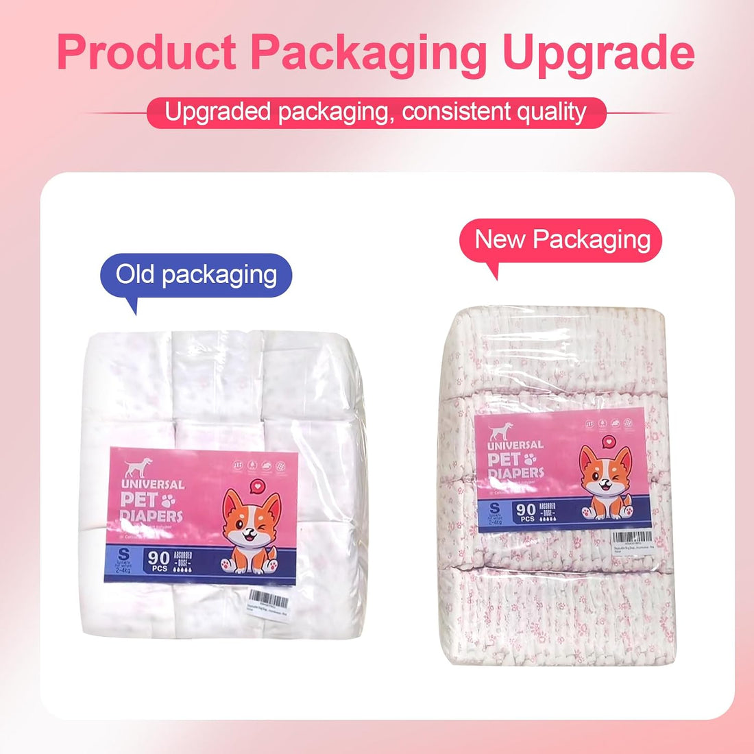 Disposable Dog Diapers Female 90 Count Doggie Diapers for Female Dogs