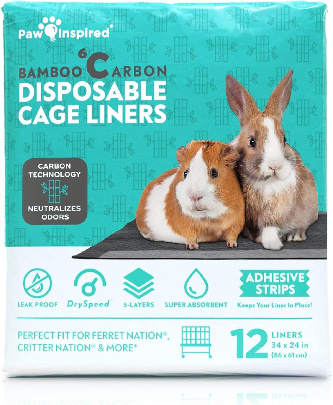 Paw Inspired Disposable Cage Liners, 47x26 Inch (Midwest), 8 Count