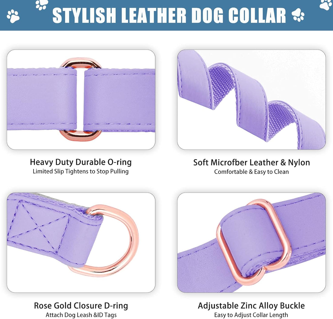 Soft Leather Martingale Dog Collar