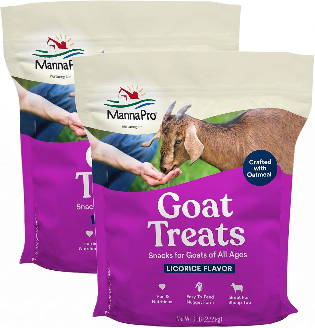 Manna Pro Licorice Goat Treats with Oatmeal, Made in USA, 6 lb Bag