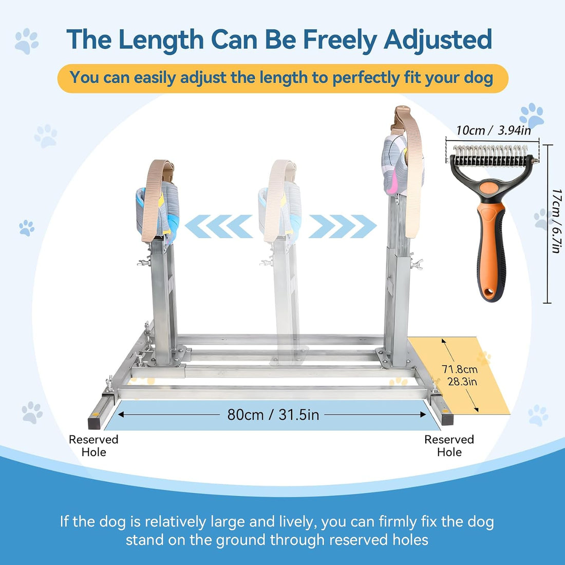 Dog Breeding Stand, Adjustable Stainless Steel Breeding Stand