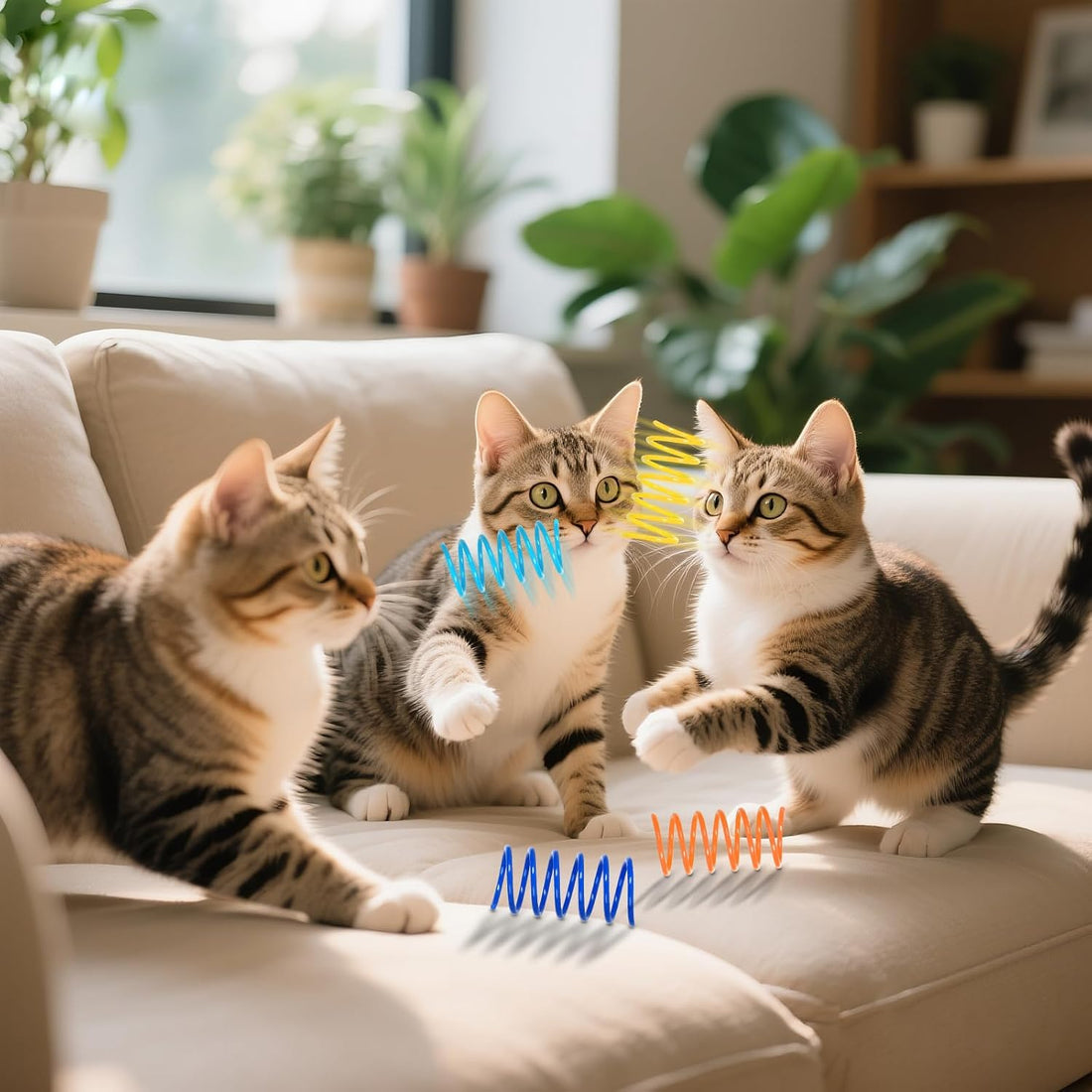 72 PCS 12 Colors Cat Spring Toys for Indoor Cats