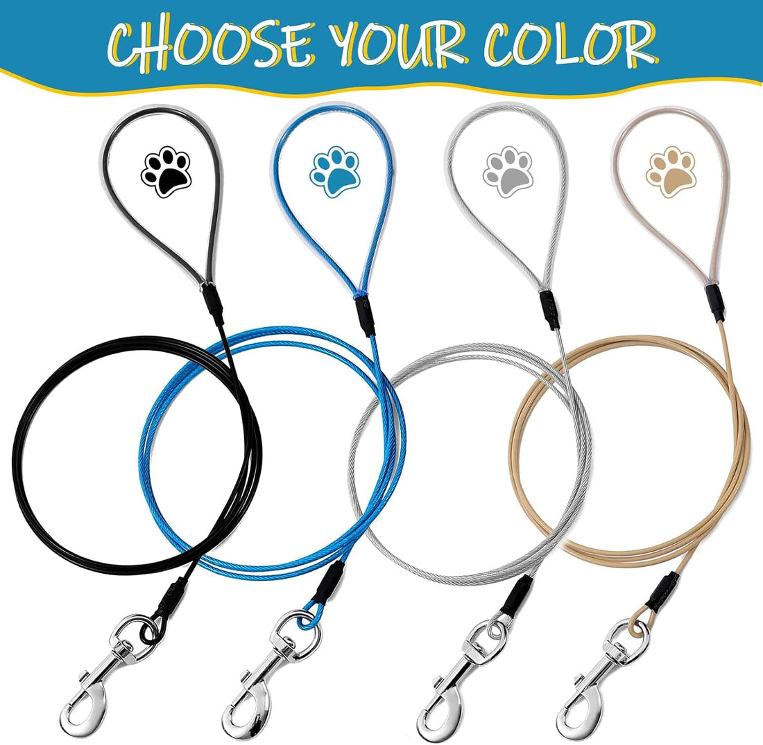 Mi Metty Chew Proof Dog Leash,6FT Metal Cable Lead,Heavy Duty Leash