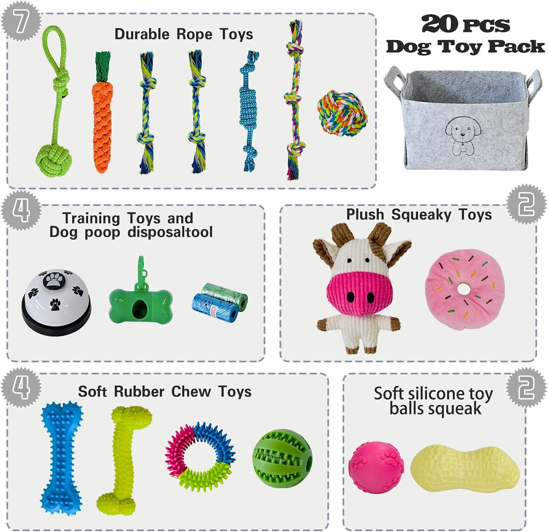 MRSOHRET 20Pcs Puppy Chew Toys for Teething