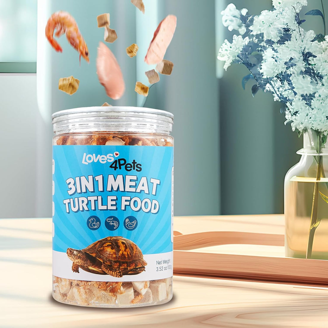 Turtle Food - Natural Freeze-Dried Chicken, Duck and Antarctic Krill