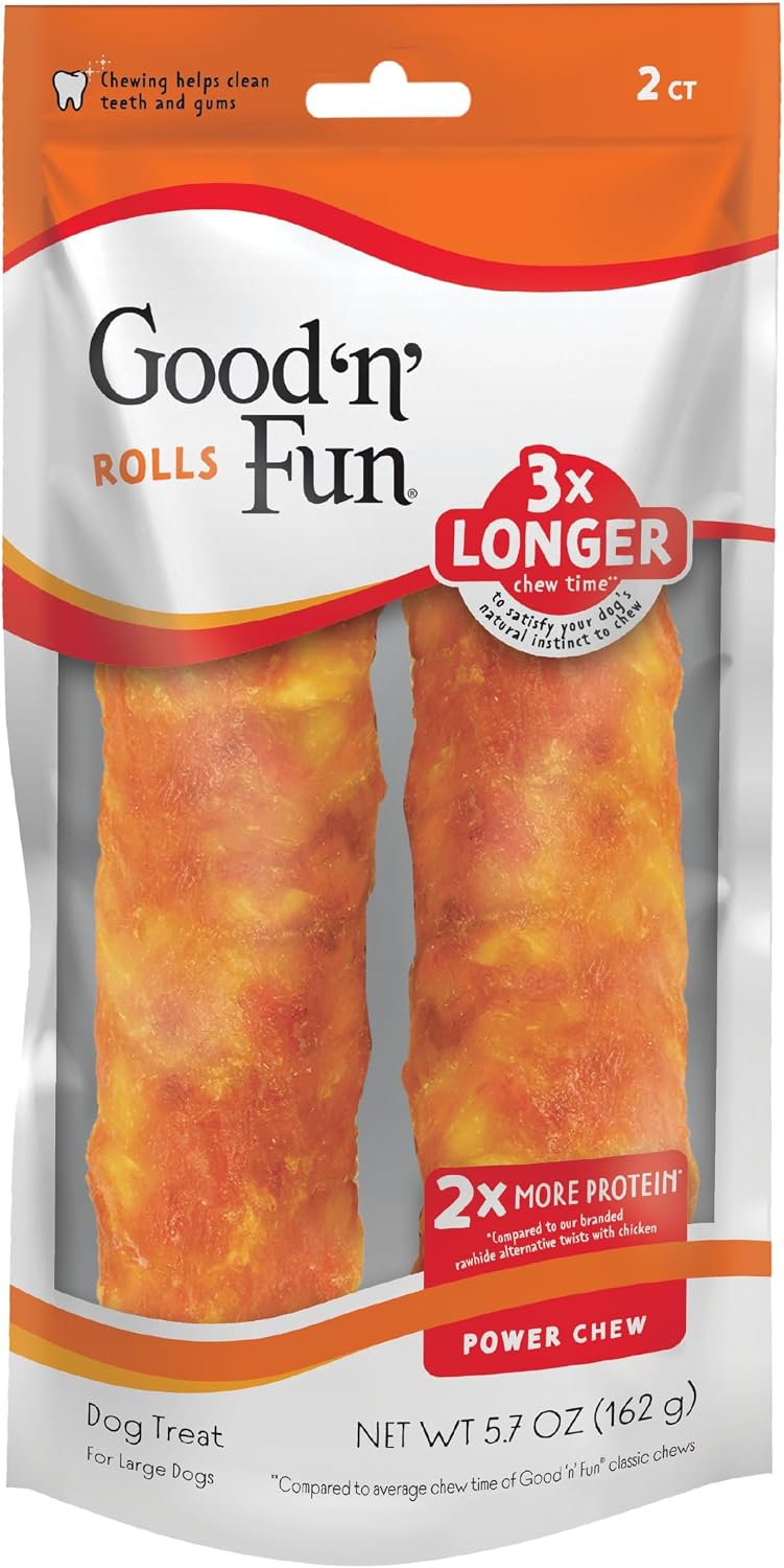 Good 'n' Fun Roll Long-Lasting Dog Treat for Large Dogs, 2 Count