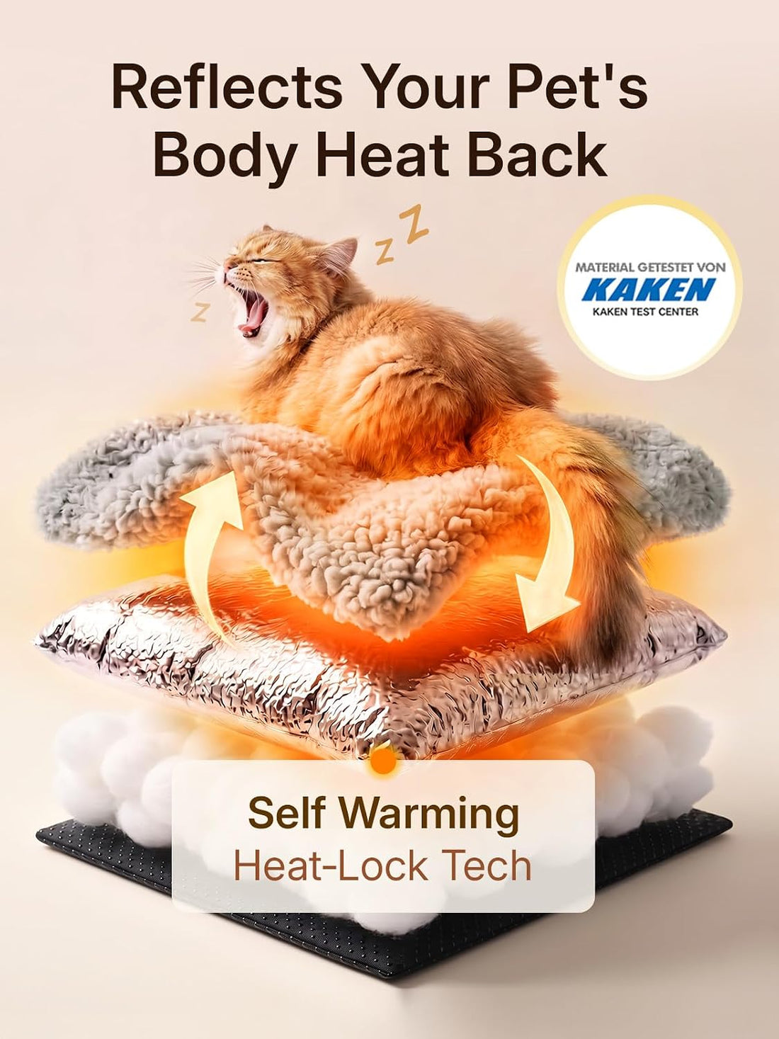 Mora Pets Self Warming Cat Beds for Large Cats Self Heating Dog Mat