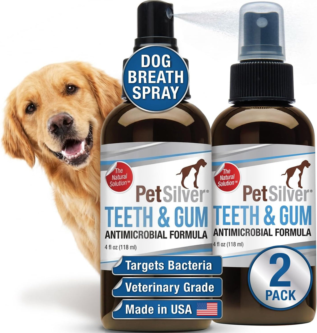 Dog Breath Freshener Spray, Natural Dog Dental Spray, Antibiotic Free