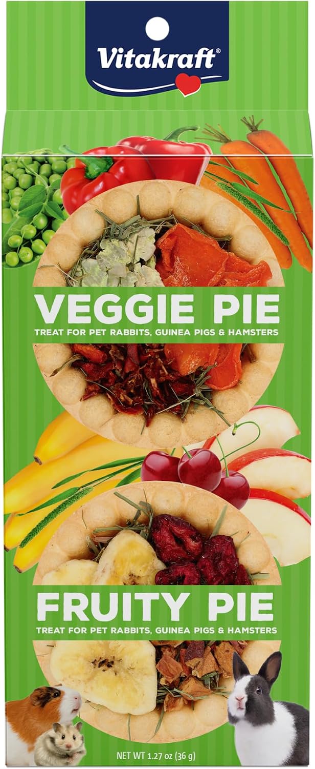 Vitakraft Veggie & Fruity Pie Treat for Pet Rabbits, Guinea Pigs