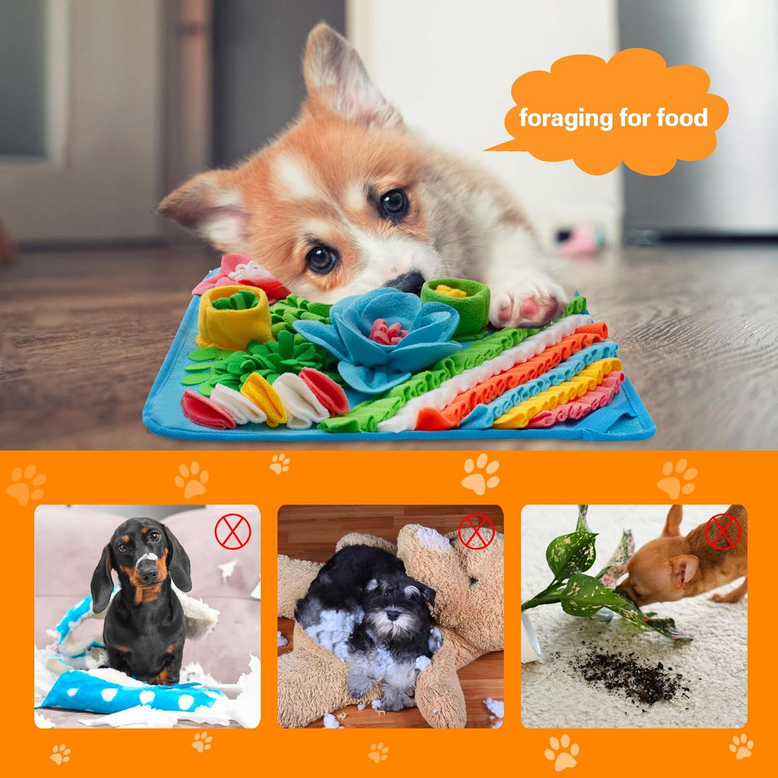 Oliumt Snuffle Mat for Dogs, Sniff Mat Slow Feeding Mat for Small