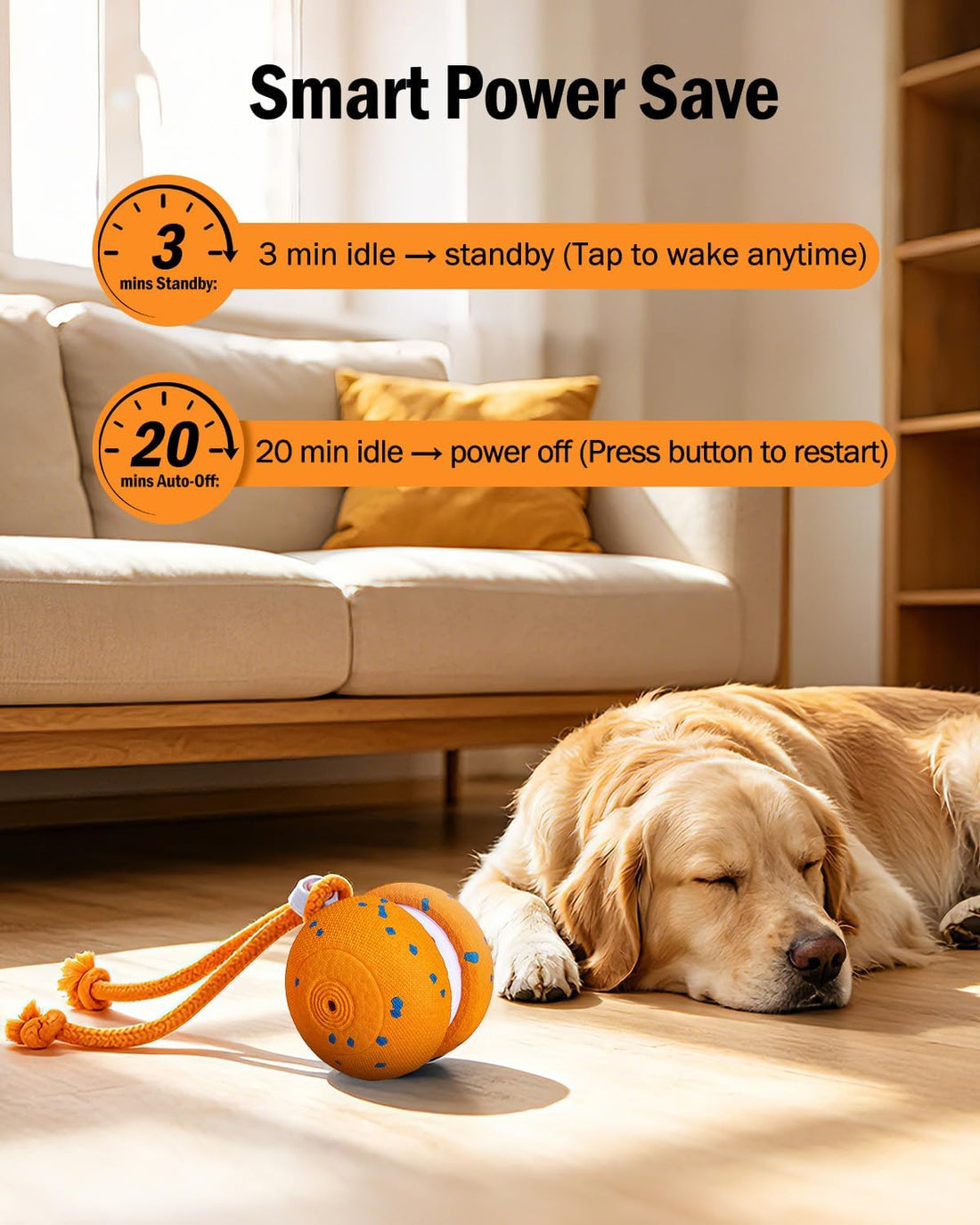 osou Interactive Dog Toy, Automatic Moving Dog Ball Toy with 2 Speed