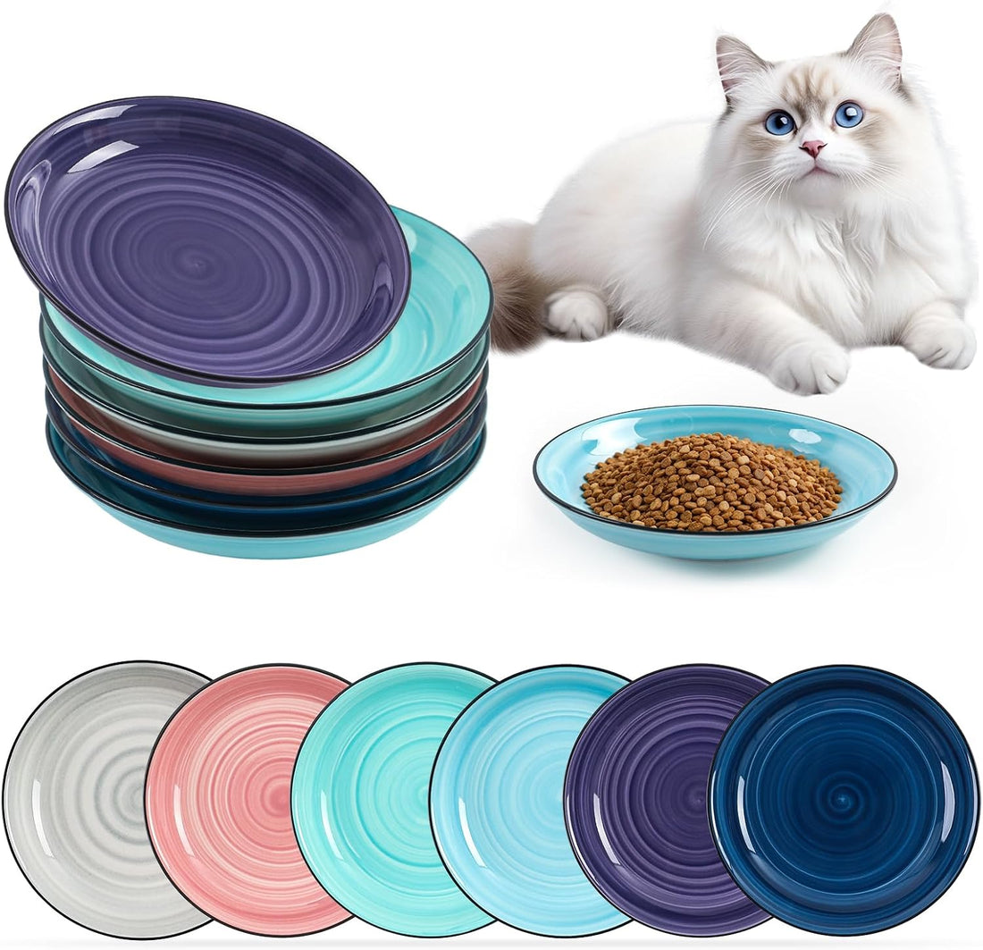 Ceramic Cat Bowls, 5.9 Inch Cat Food Bowl Whisker Friendly
