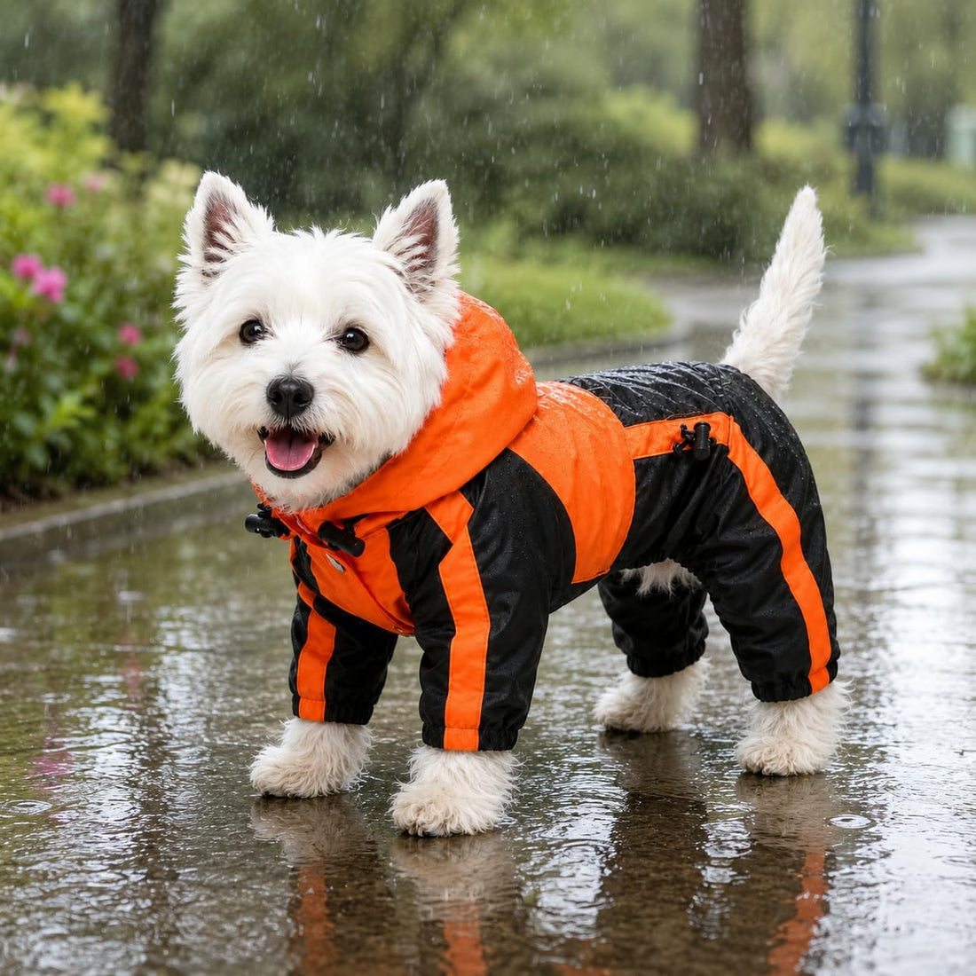 Lovelonglong Dog Hooded Raincoat