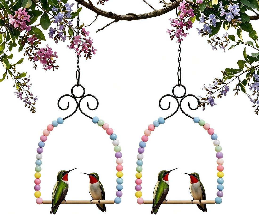 Hummingbird Swings and Perches for Outdoor, Rust-Resistant Metal