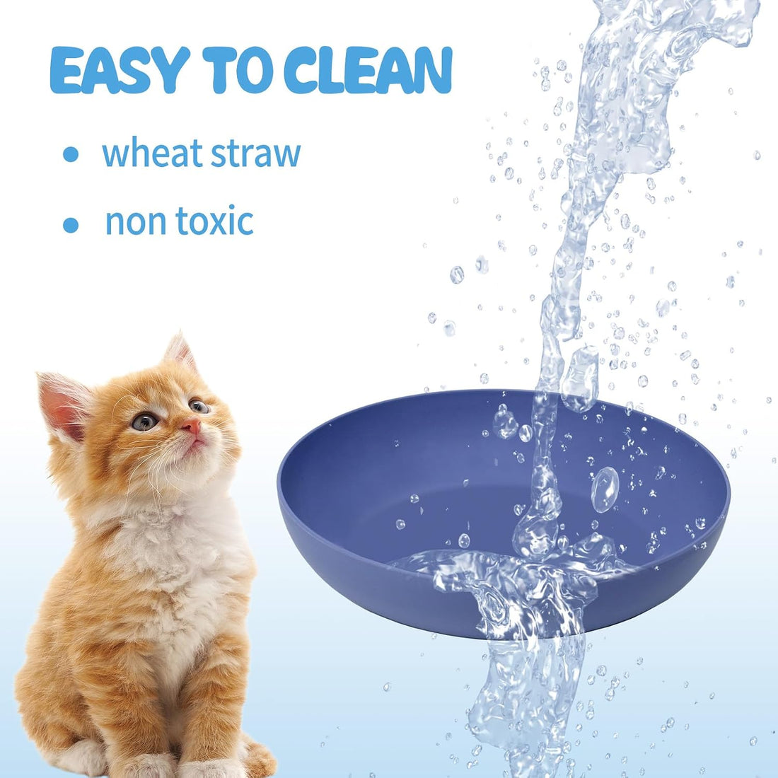 Cat Dishes Whisker Friendly, Shallow Wide Pet Food and Water Bowl