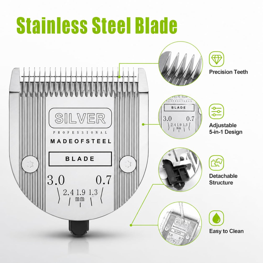 5 in 1 Replacement Blade Compatible with WAHL Bravura Chromado