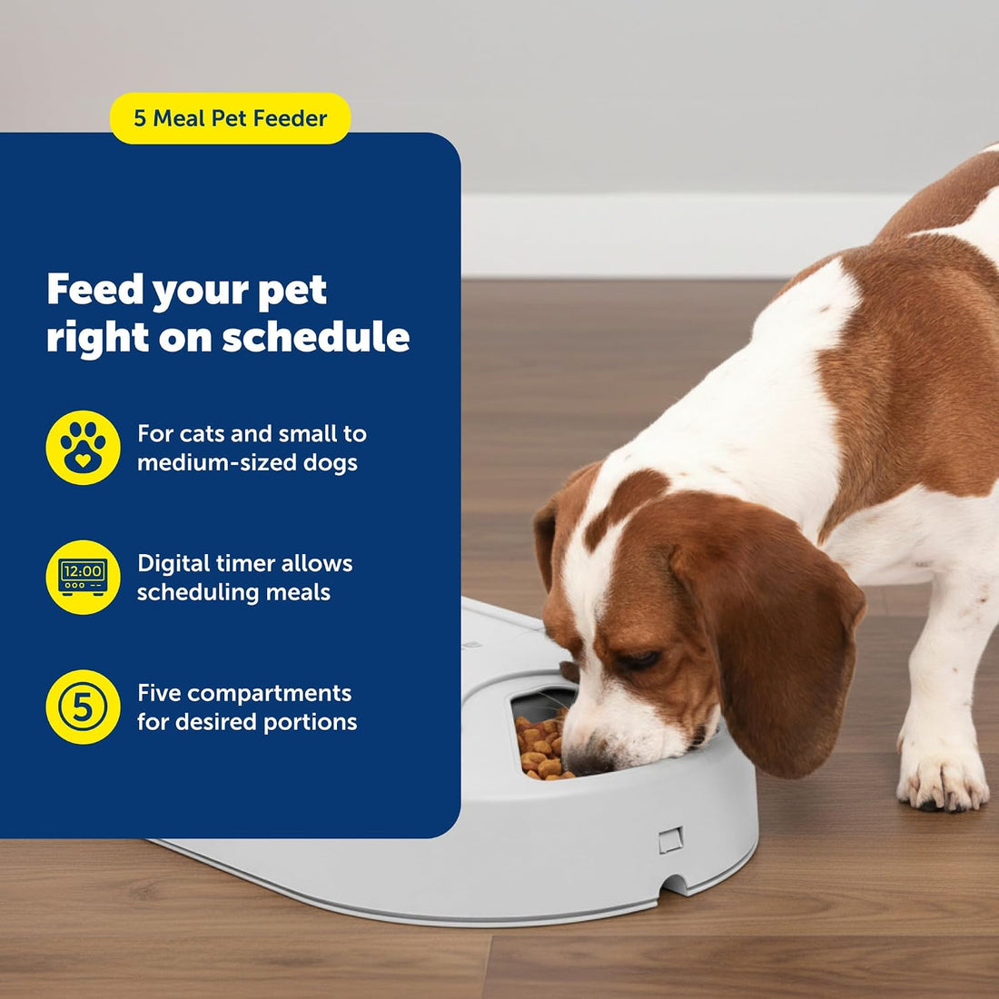 PetSafe Automatic Dog Feeder, 5 Meals, 40 oz Capacity, Plastic