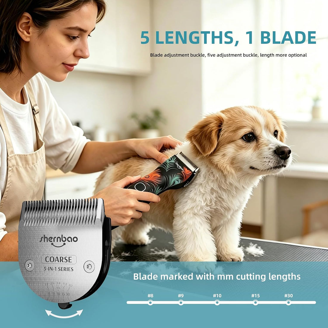 shernbao 5-in-1 Adjustable Pet Clipper Blades PGC-721 Clippers ONLY.