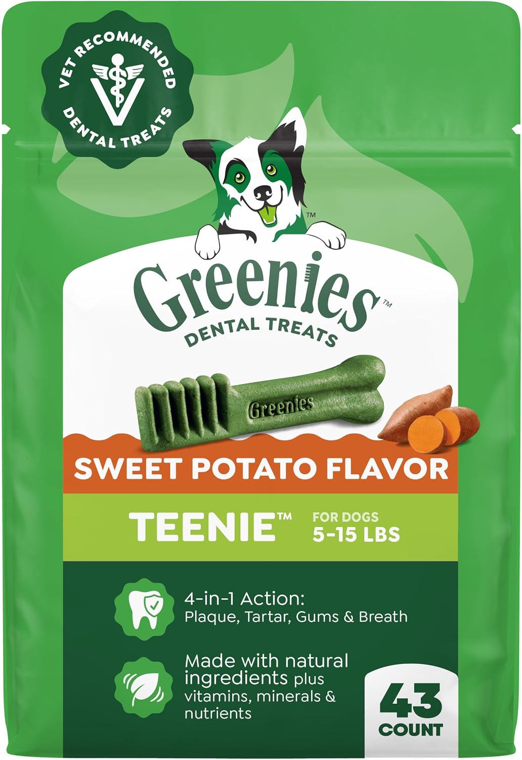 Greenies Teenie Original Natural Dental Dog Treats, Chicken, 22 Count