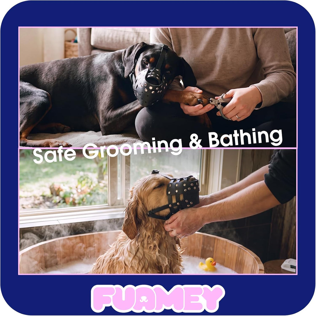 FUAMEY Dog Muzzle Soft Pitbull Basket Muzzles for Large Medium Sized