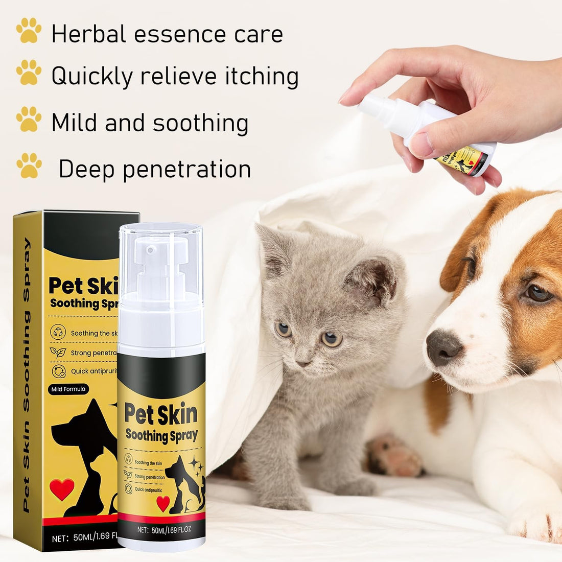 2Pcs Pet Skin Soothing Spray for Dogs,Pet Skin Treatment Spray