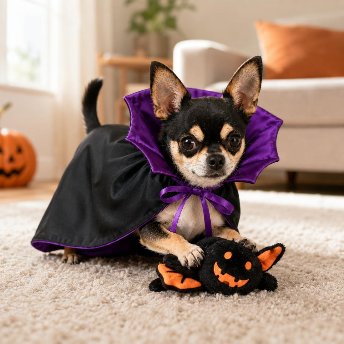 Small Dog Costume for Halloween, Vampire Cloak Dog Halloween Costume