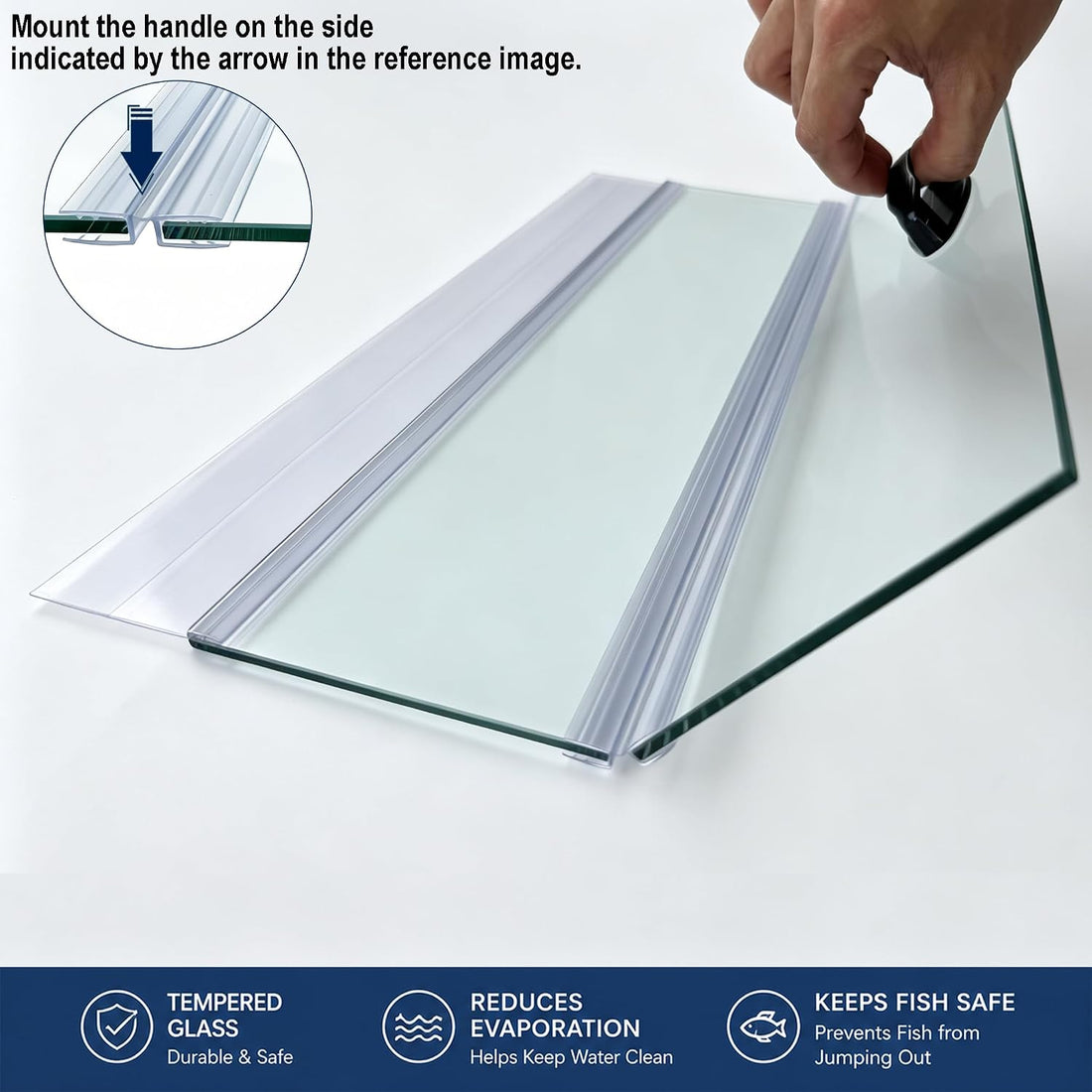 Clear Tempered Glass Aquarium Canopy Replacement Lid
