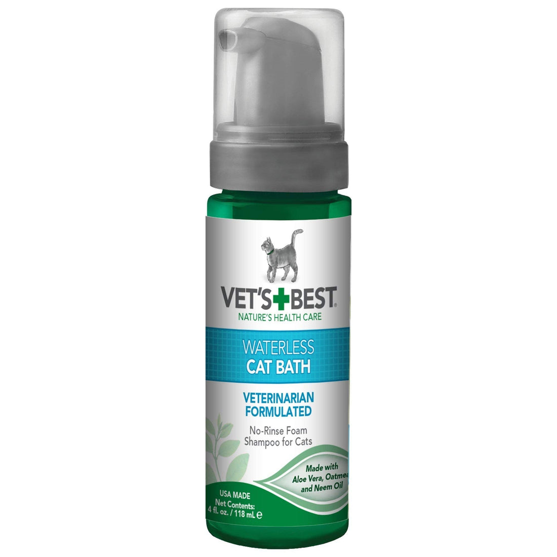 Vet's Best Waterless Cat Bath, No Rinse Waterless Dry Shampoo for Cats