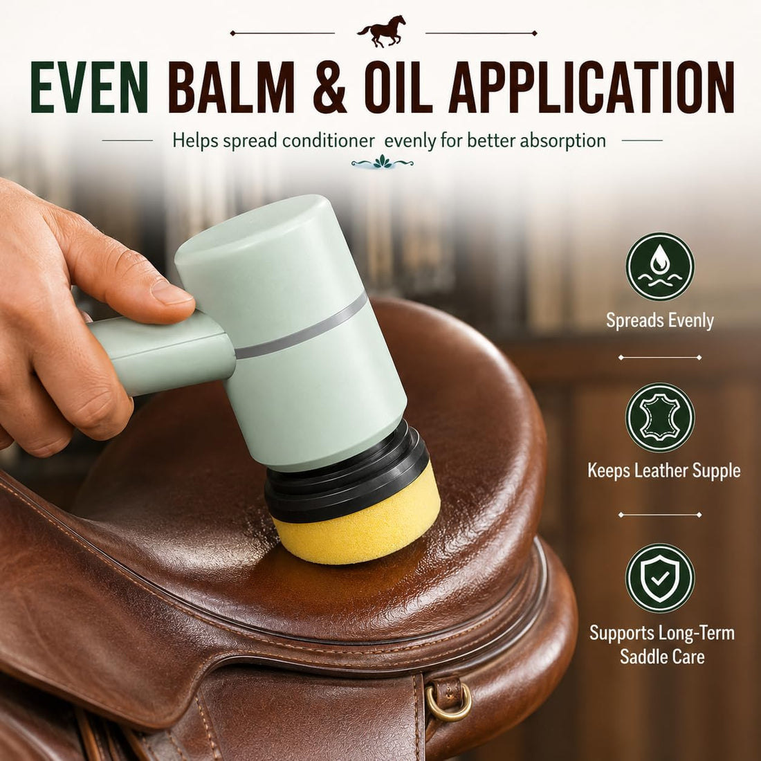 Cordless Electric Tack & Saddle Cleaner, Leather Polisher