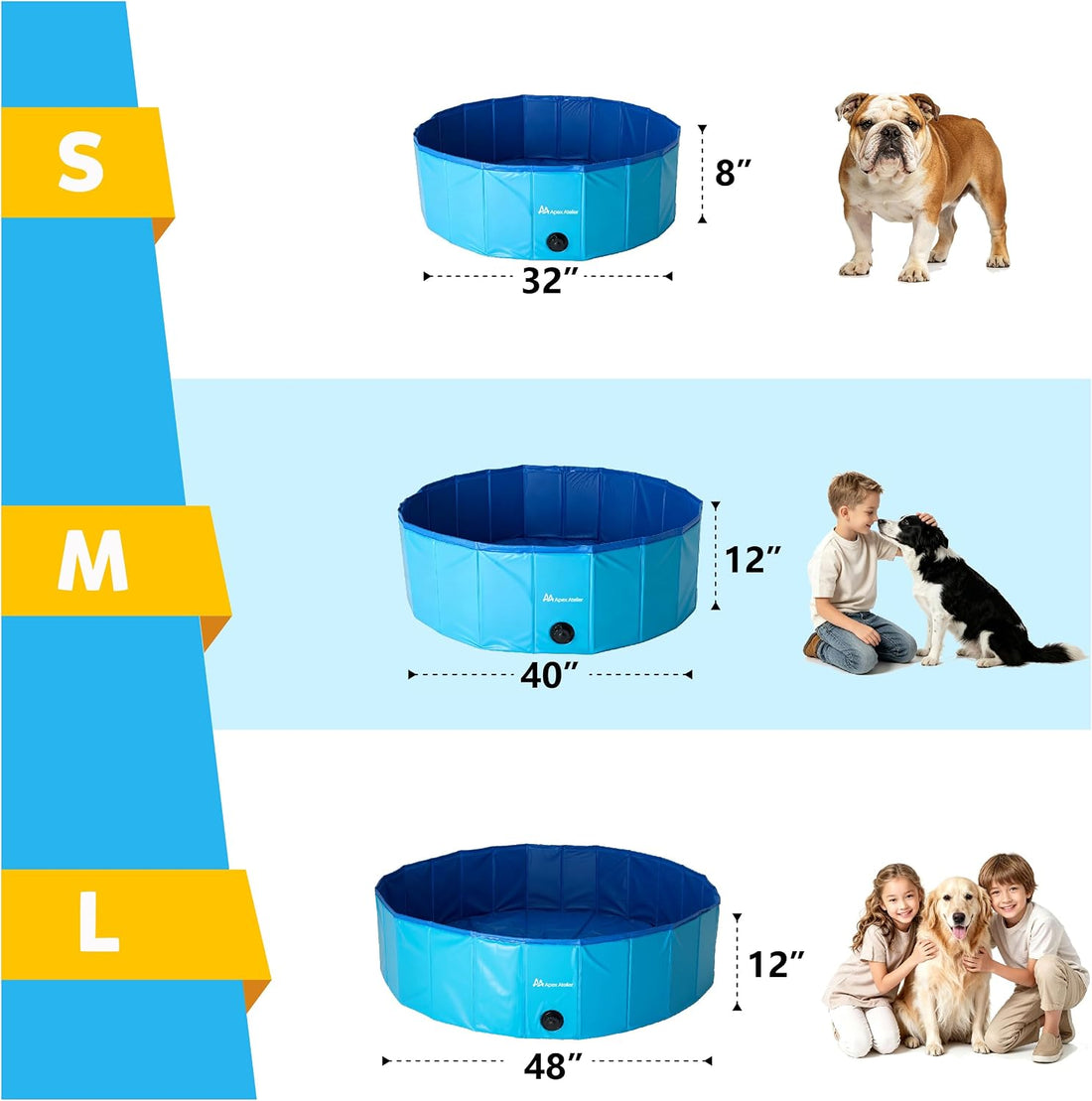 Foldable Dog Pool, Collapsible Dog Swimming Pool 32''