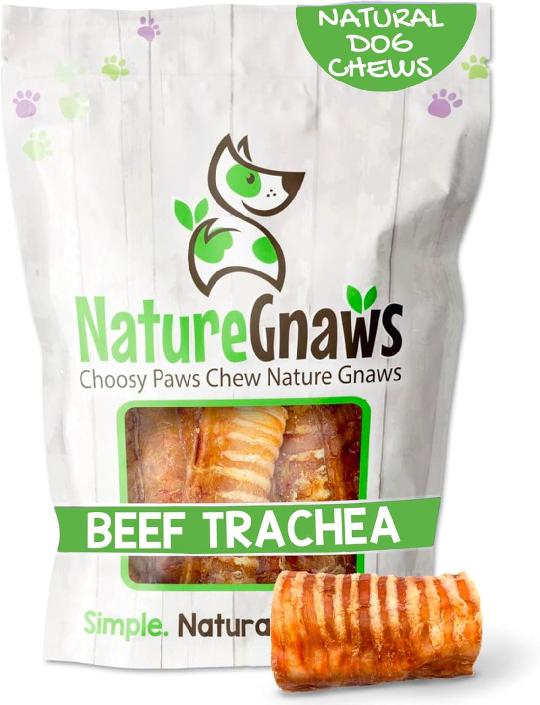 Nature Gnaws Beef Trachea Chews 3", 12 Count