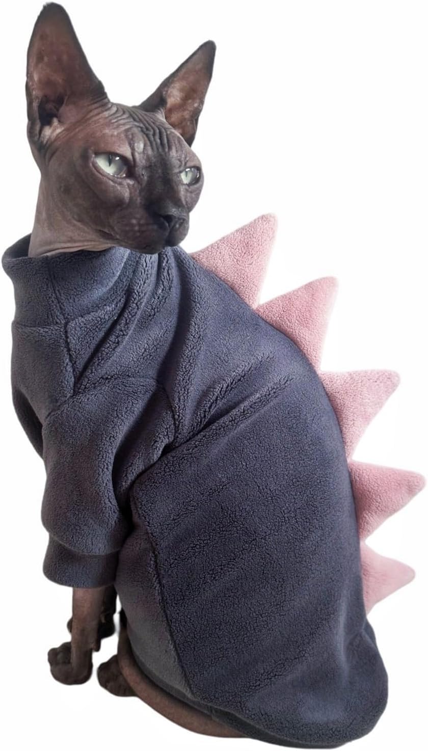 Sky Blue Dinosaur Sphynx Cat Clothes Sweater Hairless Cat Apparel