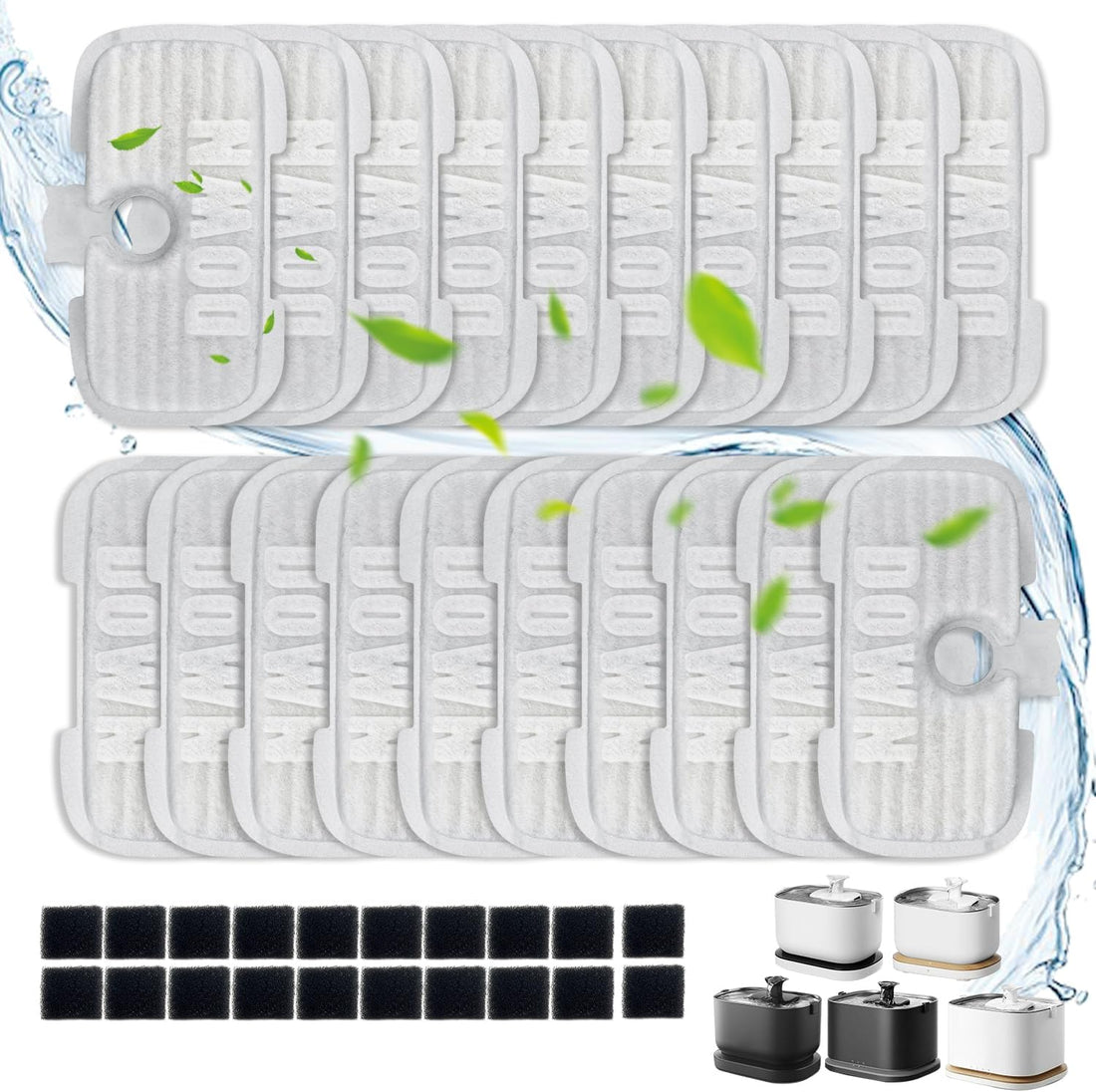 40 Packs for Petlibro Cat Water Fountain Filters Replacement