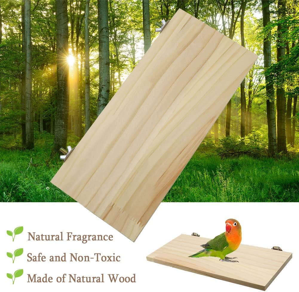 Litewoo Parrot Bird Wood Perch Platform Large Stand Shelf for Birds