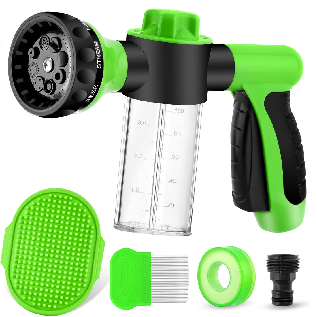 Dog Wash Sprayer Outdoor, 8-in-1 Dog Sprayer Hose Attachment