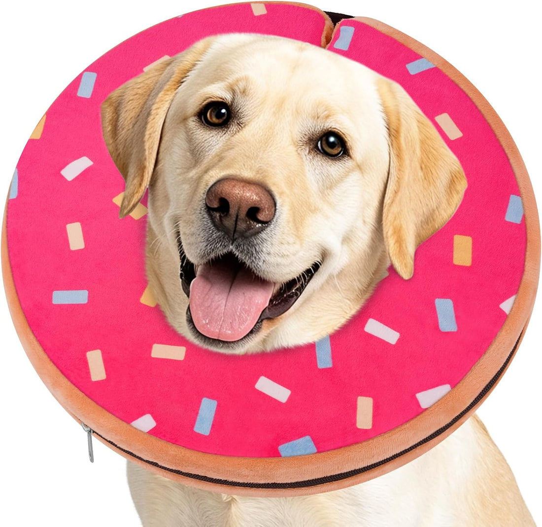 Donut Cone for Dogs, No-Inflation Sponge Donut Collar After Surgery