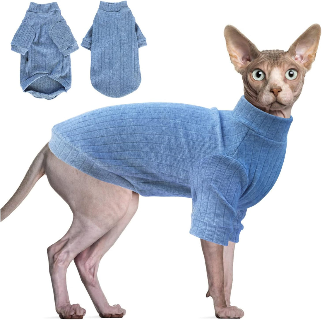 Idepet Sphynx Hairless Cats Sweater Shirt Kitten Soft Puppy Clothes