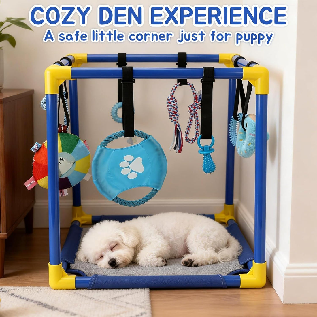 Dog Activity Stand with 8 Hanging Toys & Reversible Mat