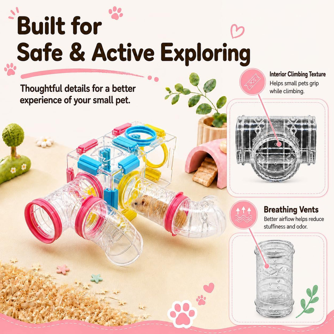 94 Pcs DIY Hamster Tunnel Tube Set
