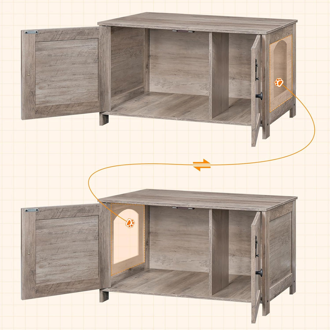 HOOBRO Litter Box Enclosure, Cat Litter Box Furniture with Removable