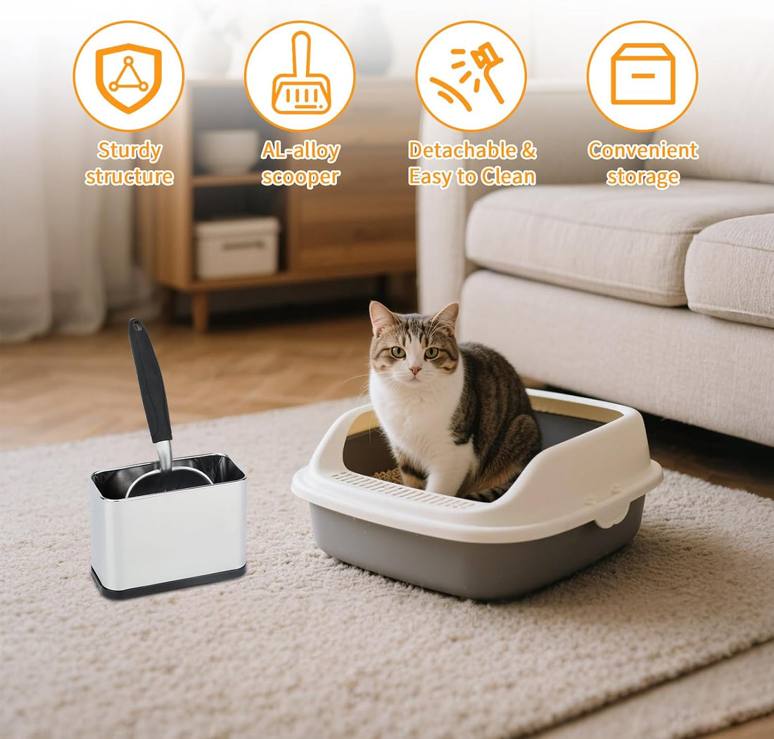 Midollarle Heavy-Duty Cat Litter Scoop with Holder