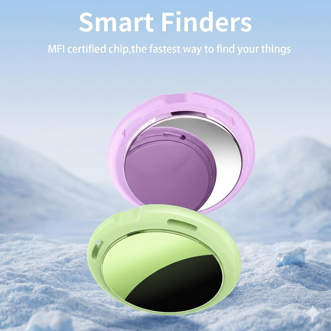 2 Pack Tracker Tags Finder Apple Find My MFi Certified Waterproof iOS