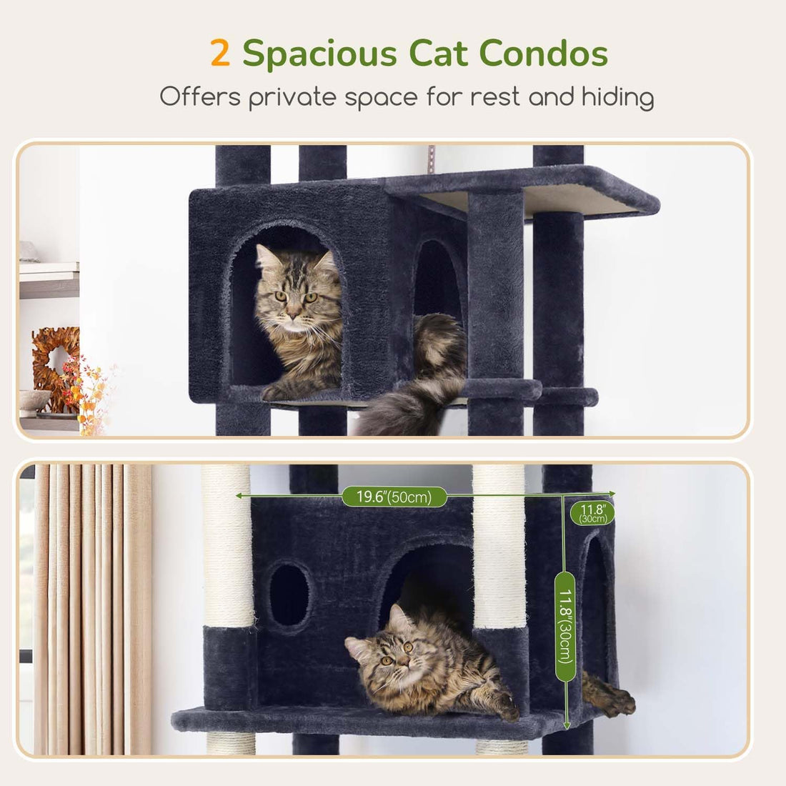 Globlazer Cat Tree for Large Adult Cats, Heavy Duty Indoor Cat Tower
