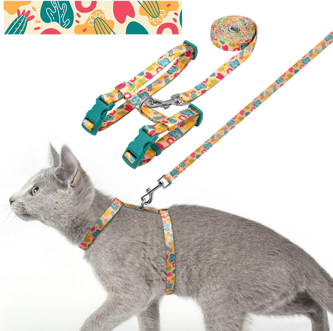 azuza Cat Harness and Leash Set, Escape Proof for Safe Walking